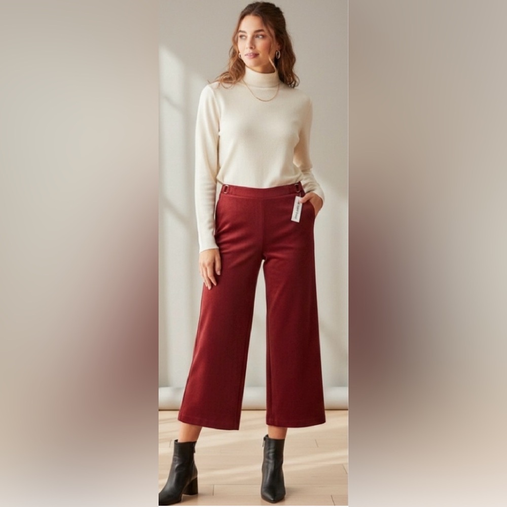 Burgundy Wide-Leg Pants NWT
